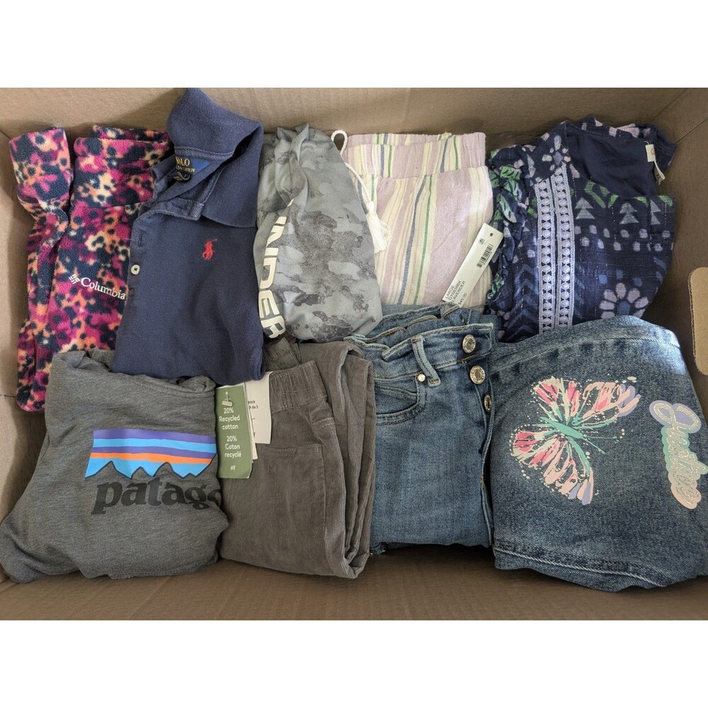 50pc Toddler Kids Youth Clothing Lot Patagonia Polo Hanna Columbia Jeans Dresses